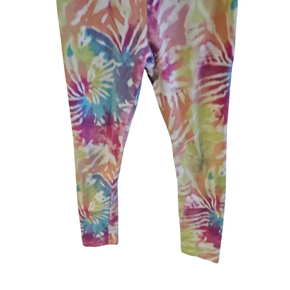 Children's Place Size M 7/8 Leggings Rainbow Tie Dye Classic Stretch Cotton